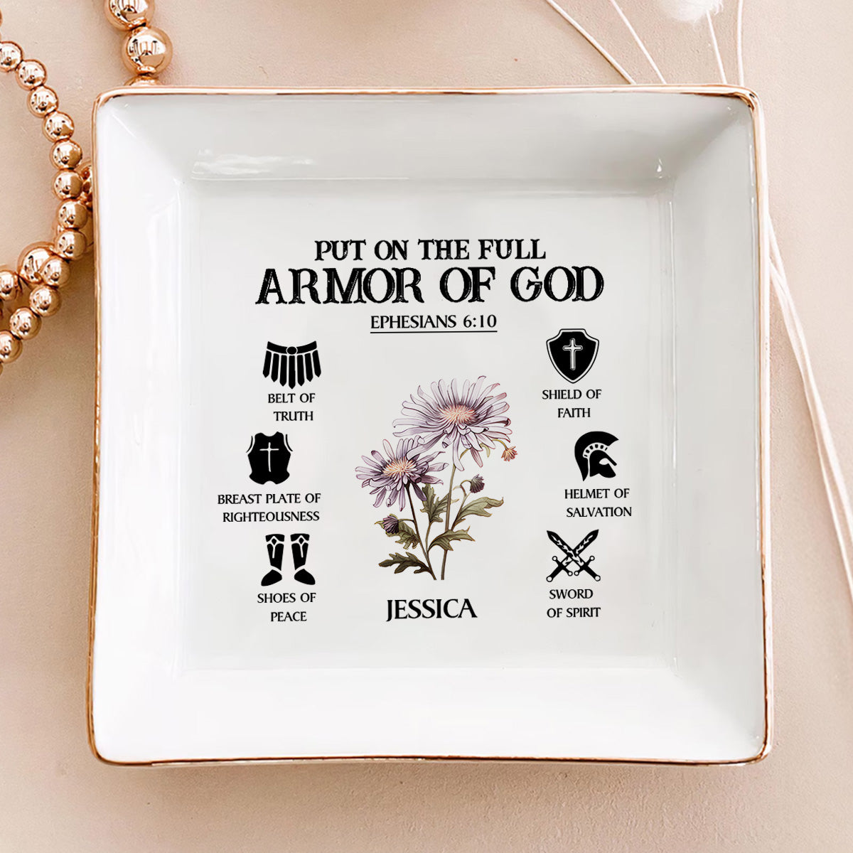 Put On The Armor Of God | Personalized Jewelry Dish