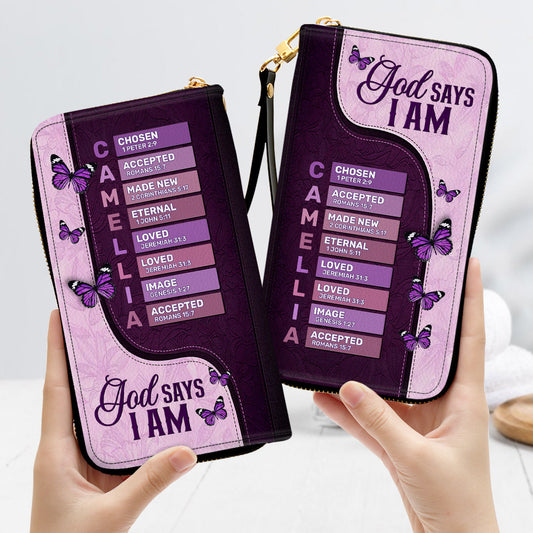 God Says I Am | Personalized Clutch Purse