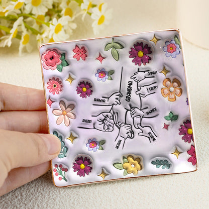 Family Over Everything | Personalized Ceramic Ring Dish Square