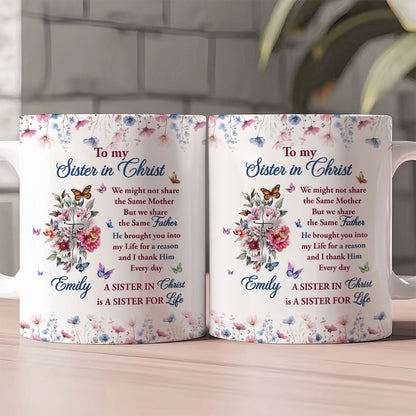 To My Sister In Christ | Personalized Ceramic Coffee Mug