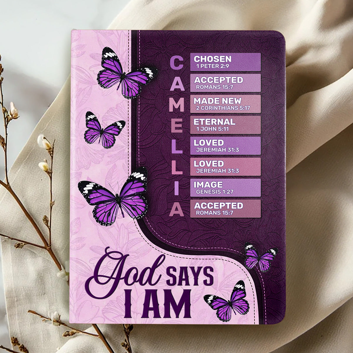 God Says I Am | Personalized Leather Cover Notebook