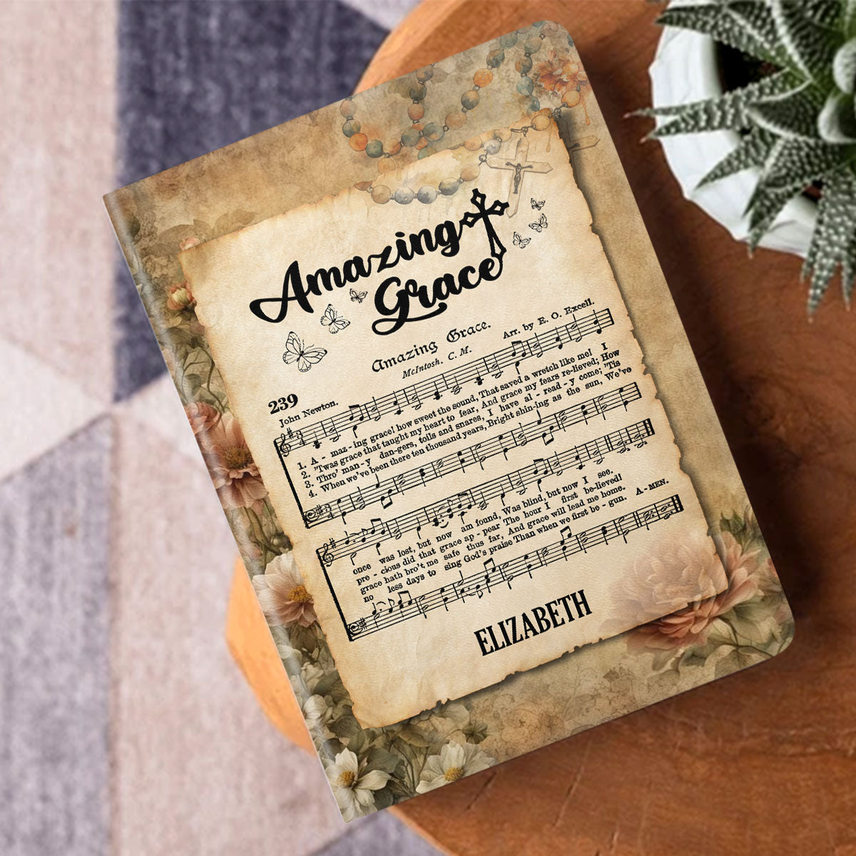 Amazing Grace | Personalized Leather Cover Notebook