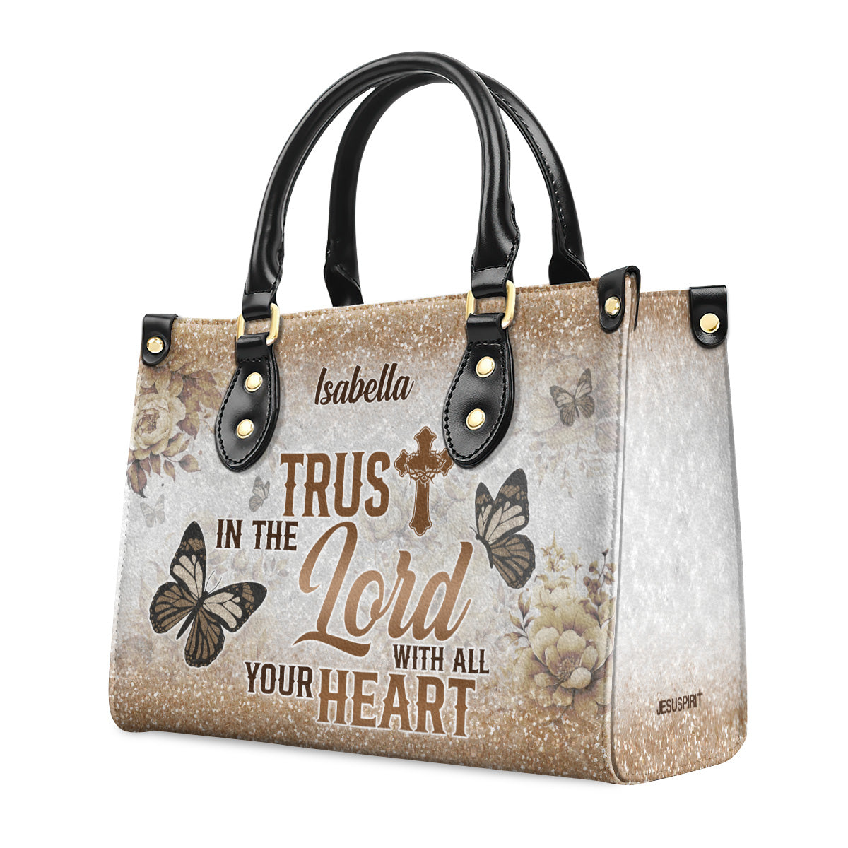 Trust In The Lord With All Your Heart | Personalized Leather Handbag JSLHBPTN770TA