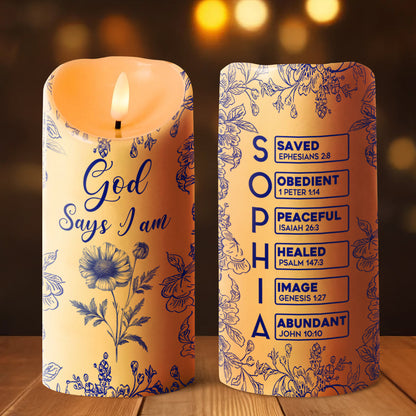 God Says I Am | Personalized Flameless LED Candle