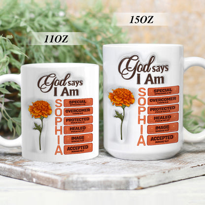 God Says I Am  | Personalized Ceramic Coffee Mug
