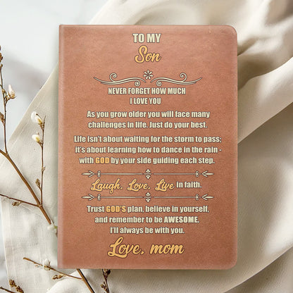 To My Son | Personalized Leather Cover Notebook