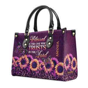Jesuspirit | Personalized Leather Handbag With Zipper | Blessed Is The One Who Trusts In The Lord LHBM795