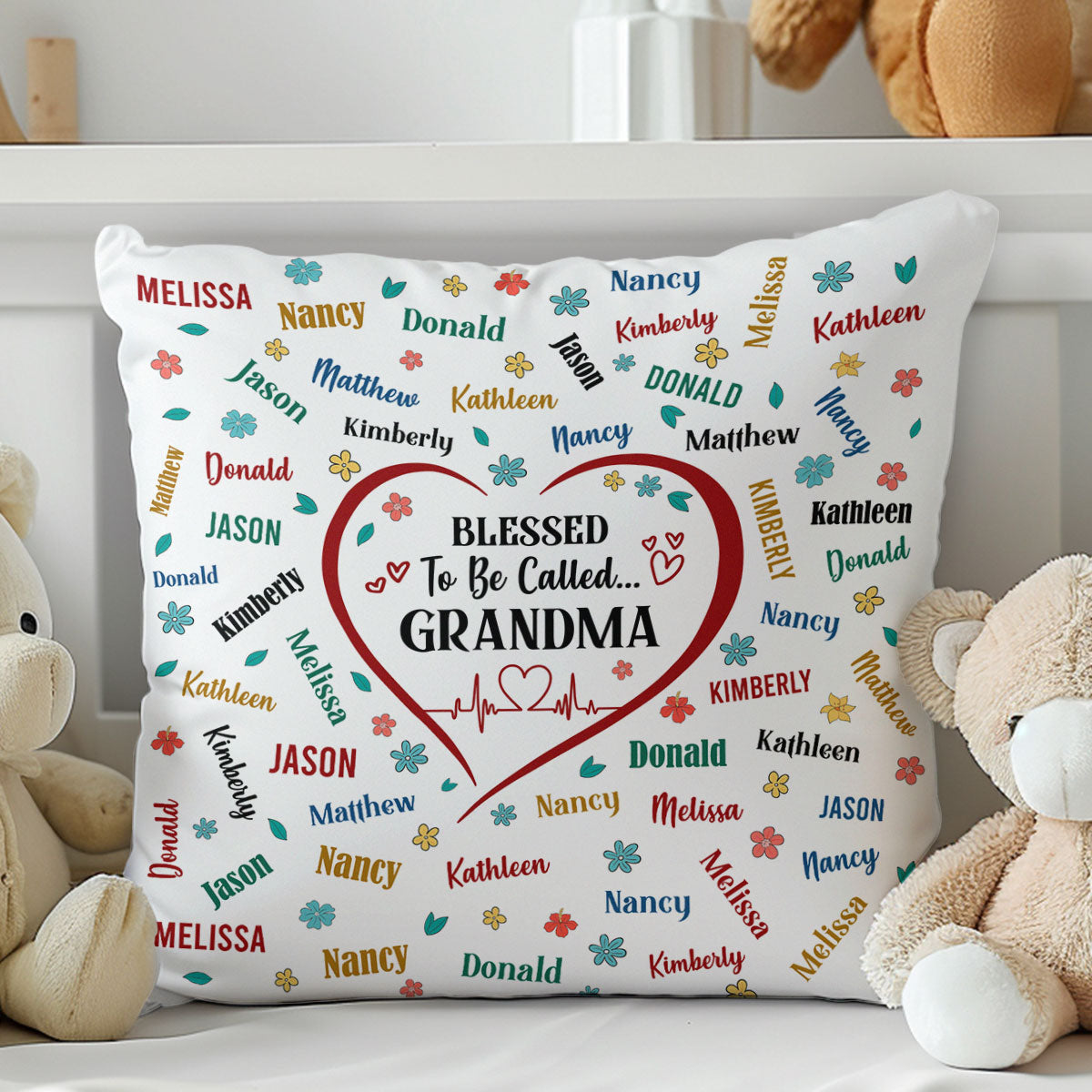Blessed To Be Called Grandma | Personalized Crystal Velvet Pillow
