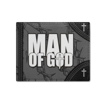 God Says I Am | Personalized Leather Folded Wallet
