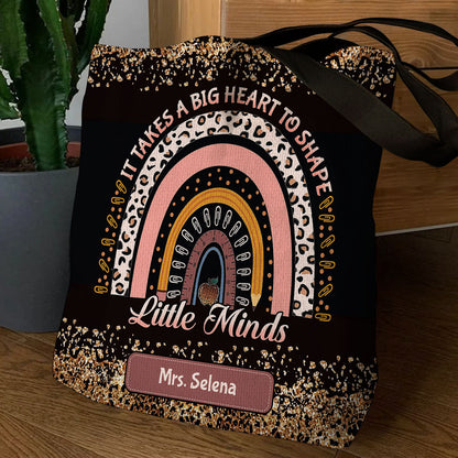 It Takes A Big Heart To Shape Little Minds | Personalized Tote Bag JSTBM1058