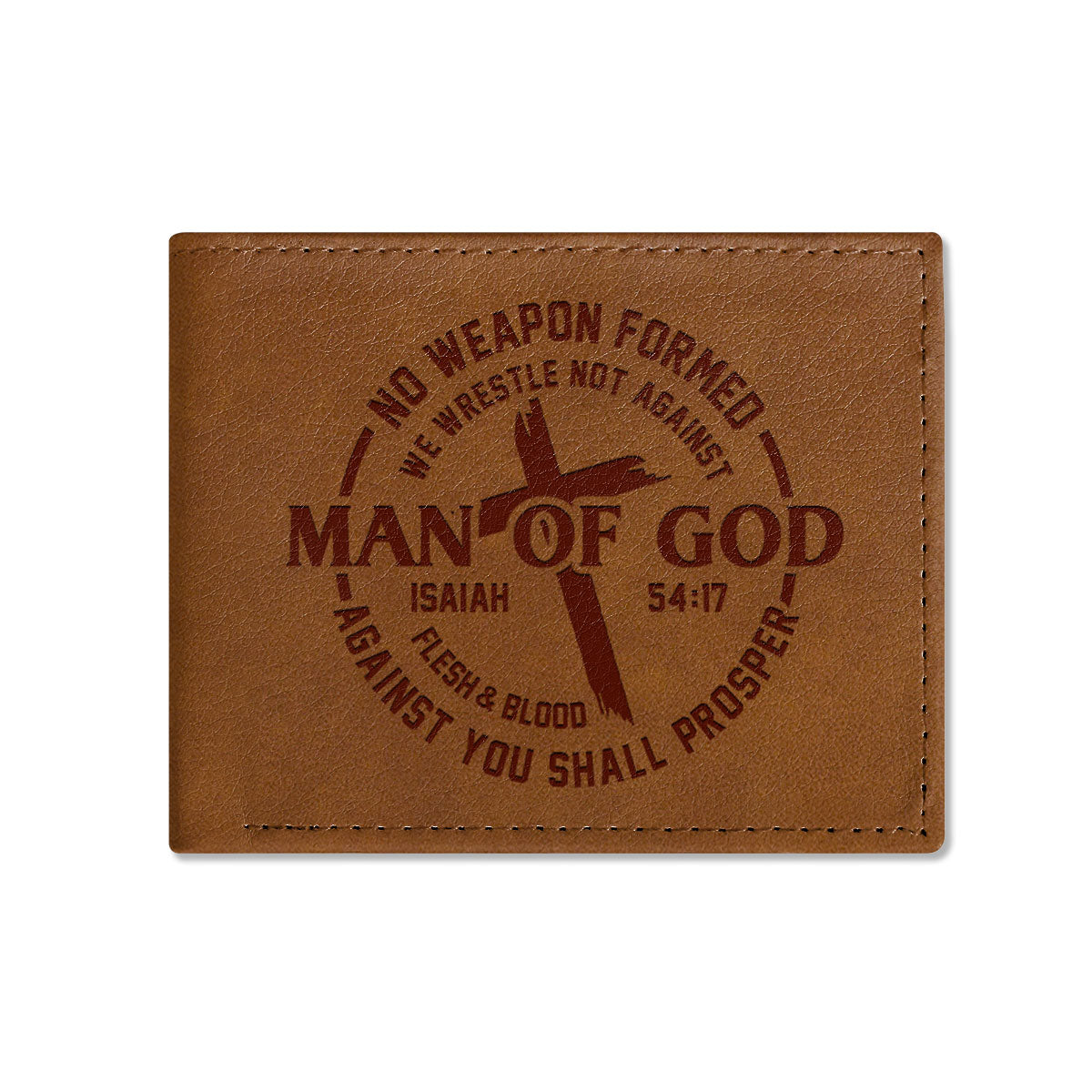 Man of God Isaiah 54:17 | Personalized Folded Wallet For Men