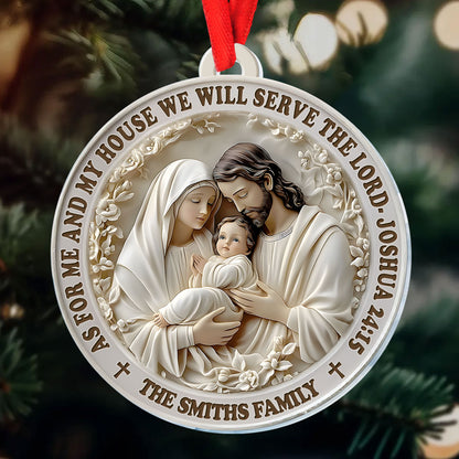 As For Me And My House We Will Serve The Lord | Personalized 1-Side Acrylic Ornament JSACOPL2807M