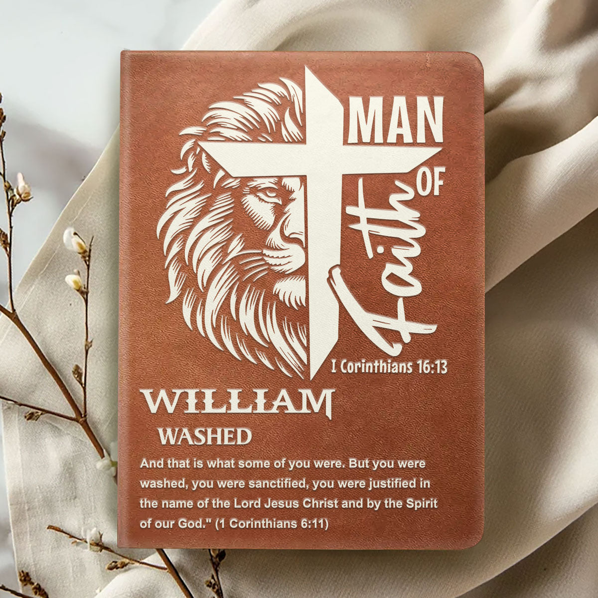 Man Of God | Personalized Leather Cover Notebook