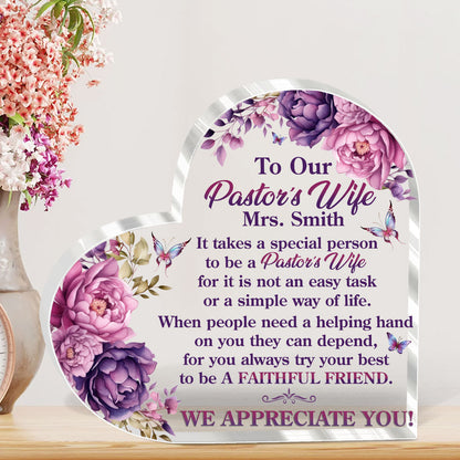 To Our Pastor' Wife | Personalized Custom Shaped Squared Acrylic Plaque