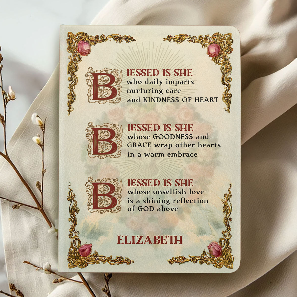 Blessed Is She | Personalized Leather Cover Notebook