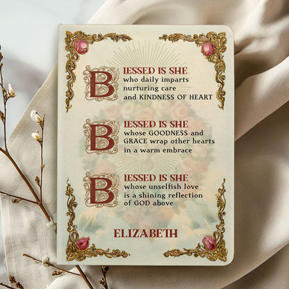 Blessed Is She | Personalized Leather Cover Notebook