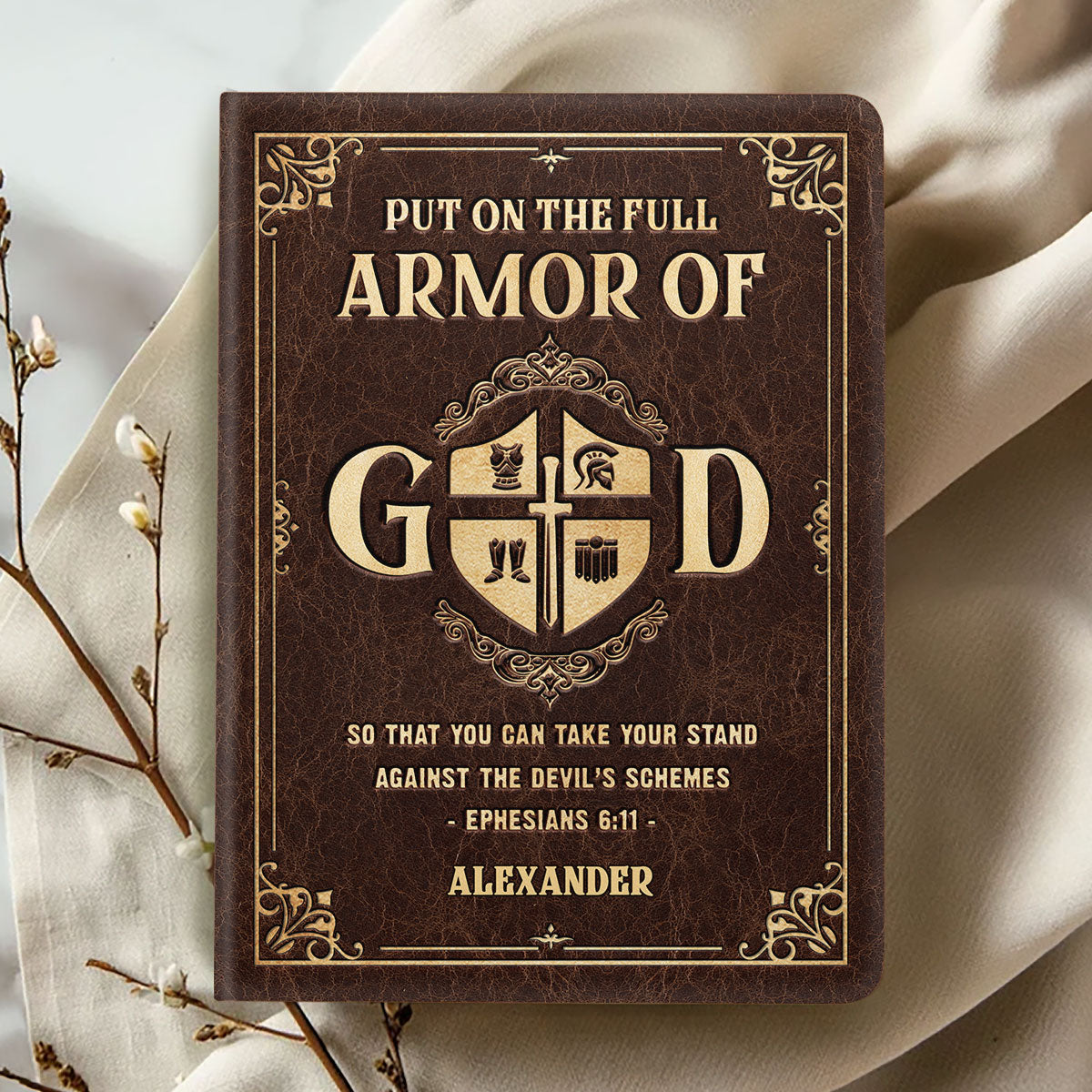 Armor Of God | Personalized Leather Cover Notebook