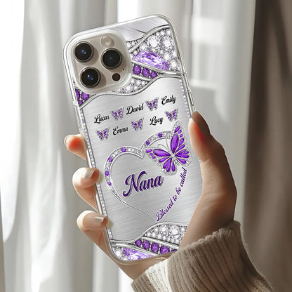 Butterflies Of Nana’s Love | Personalized Clear Silicone Phone Case