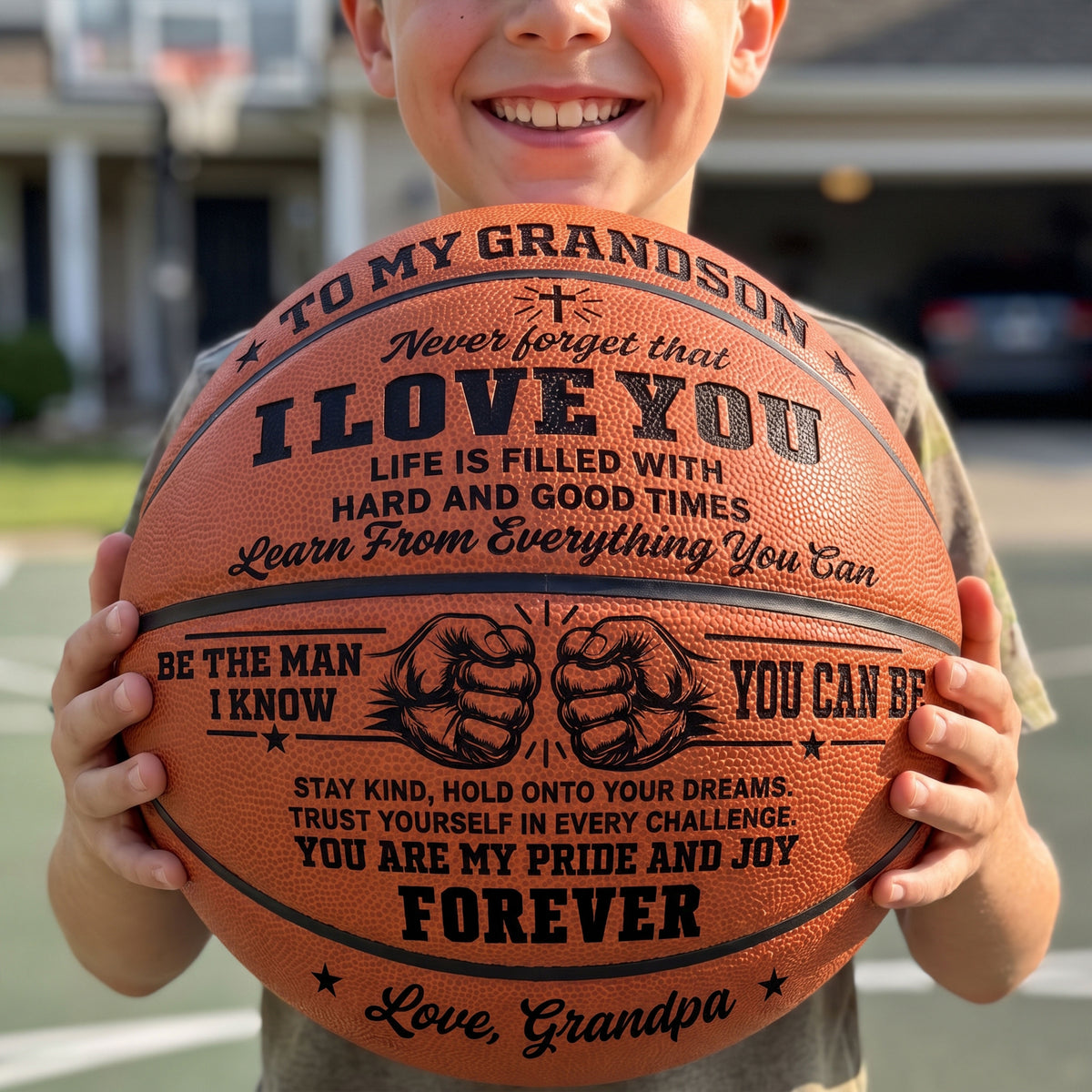 To My Grandson My Son Just Do Your Best | Personalized Basketball