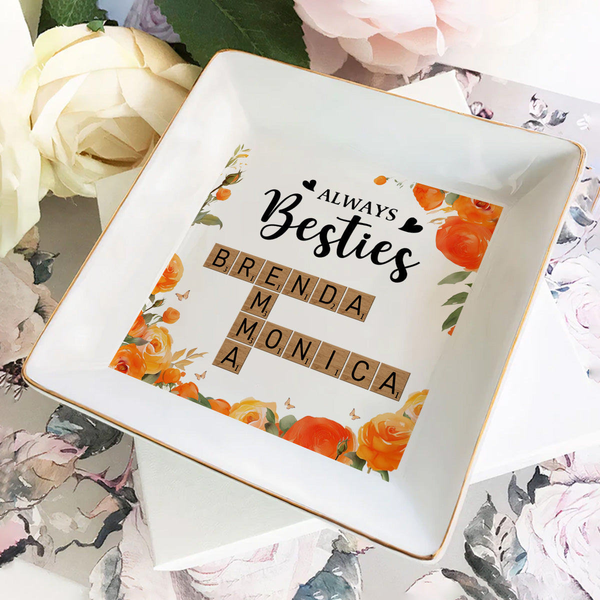 Always Besties Crossword Puzzle | Personalized Jewelry Dish