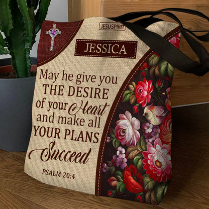 May He Make All Your Plans Succeed - Awesome Personalized Tote Bag NUM308