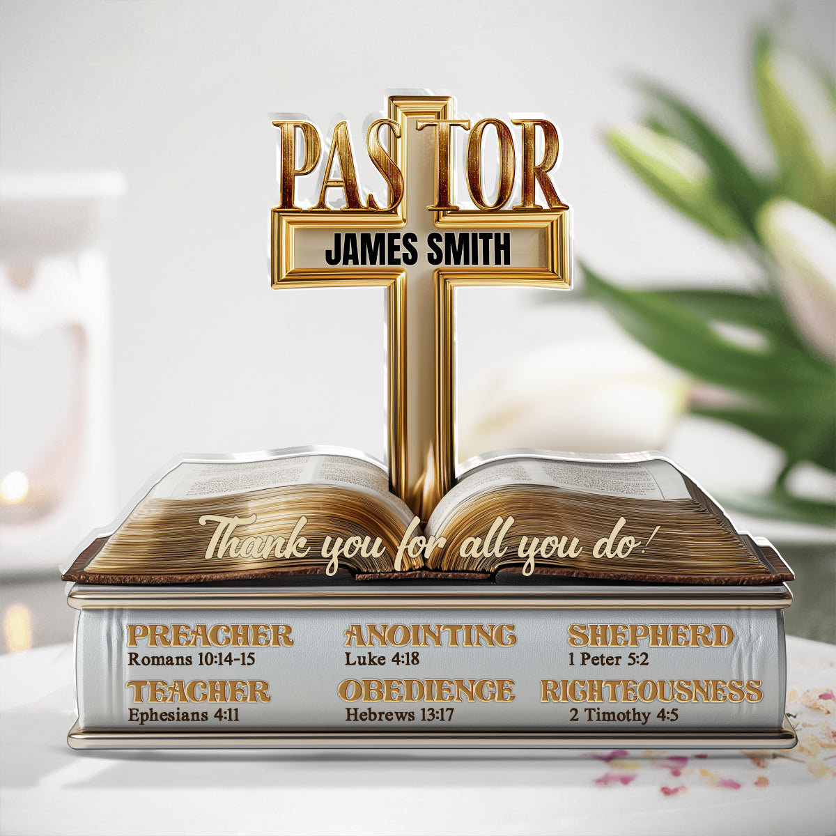 My Preacher, Teacher, & Shepherd | Personalized Custom Shaped Squared Acrylic Plaque