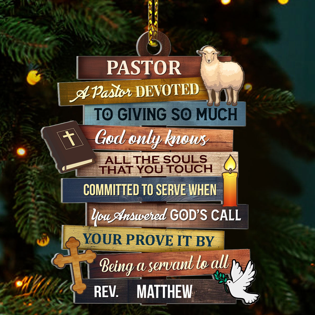 A Pastor Devoted To Giving So Much | Personalized 1-Side Acrylic Ornament JSACOPH2389L