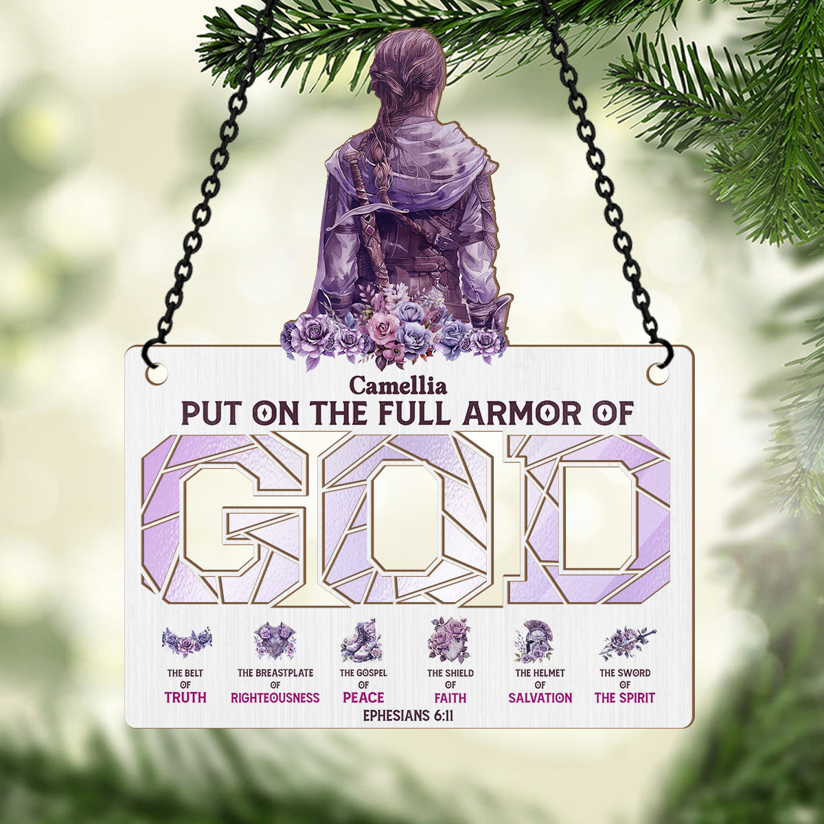 Armor Of God  | Personalized Window Hanging Suncatcher
