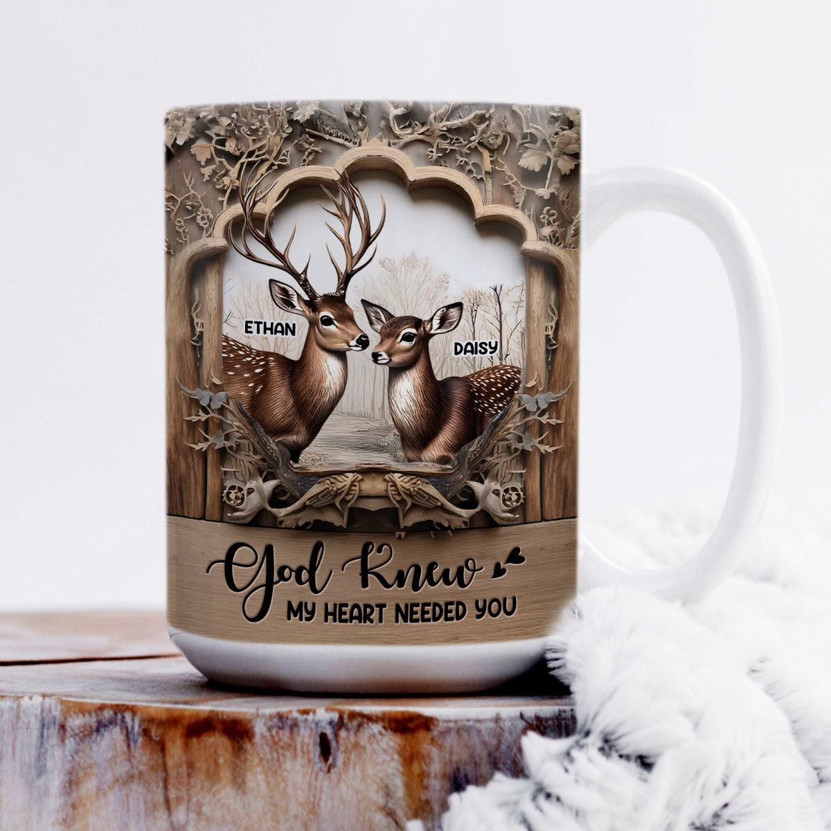 God Knew My Heart Needed You | Personalized White Ceramic Mug