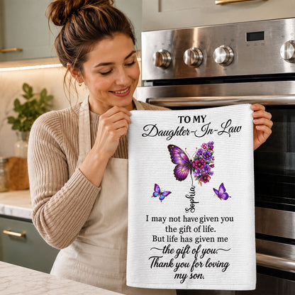 Thank You For Loving My Son | Personalized Kitchen Towel
