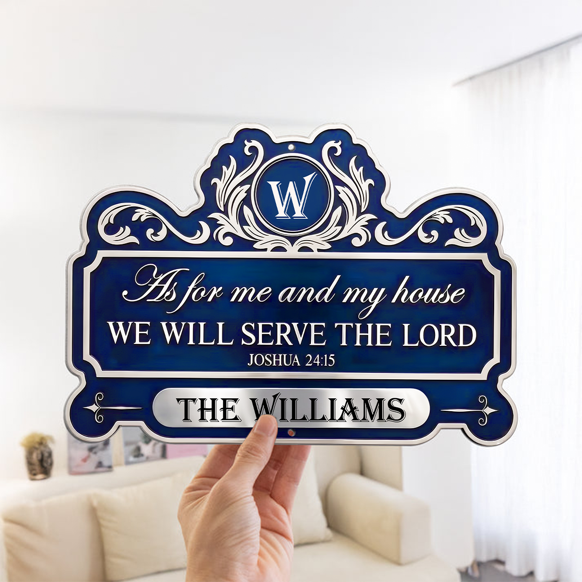 We'll Serve The Lord | Personalized Custom Shaped Metal Sign