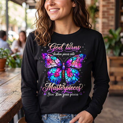 Broken Pieces Into God’s Masterpiece |  2D Unisex Long Sleeve