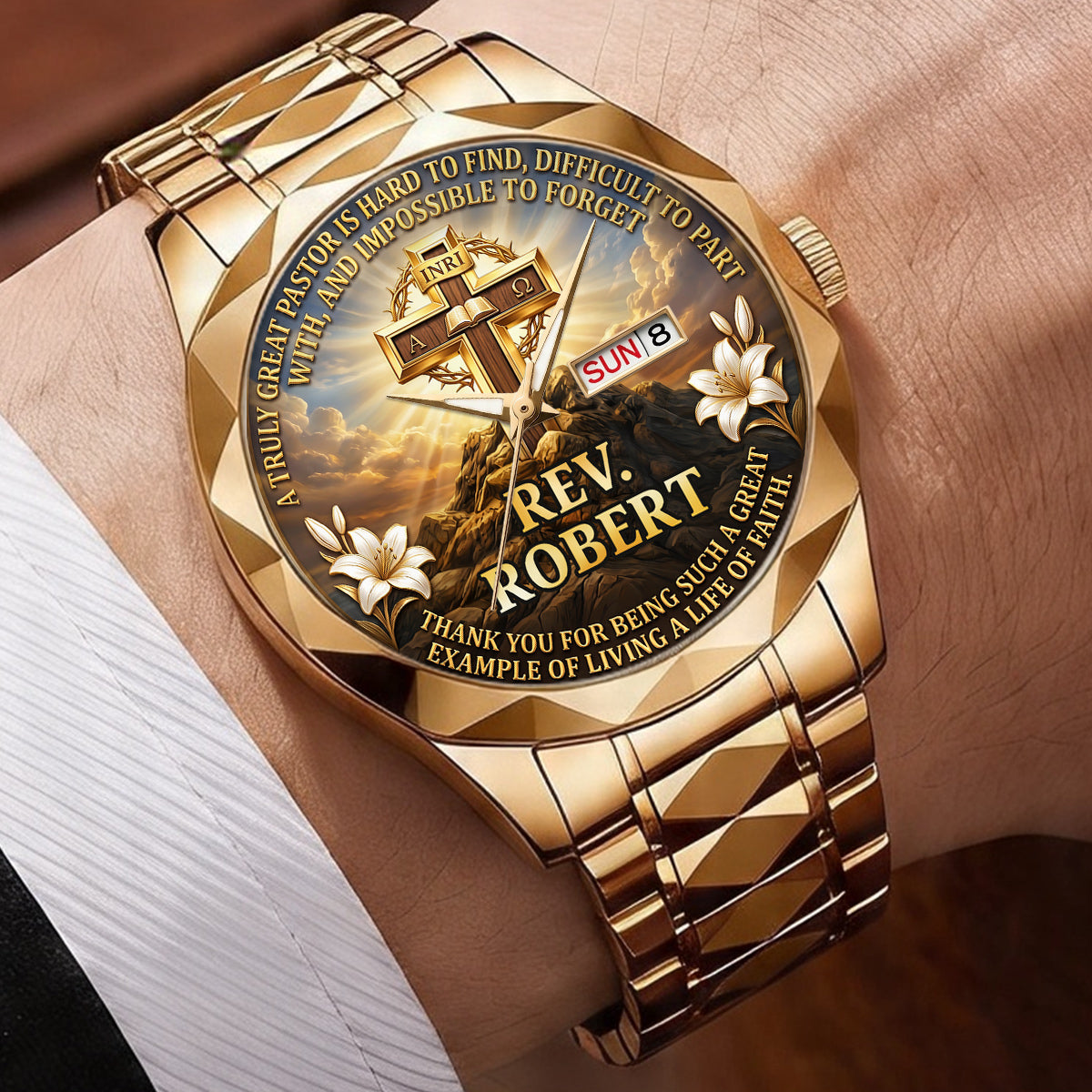A Truly Great Pastor | Personalized Men's Wrist Watch