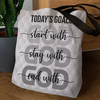 Unique Christian Tote Bag - Today's Goals HO06