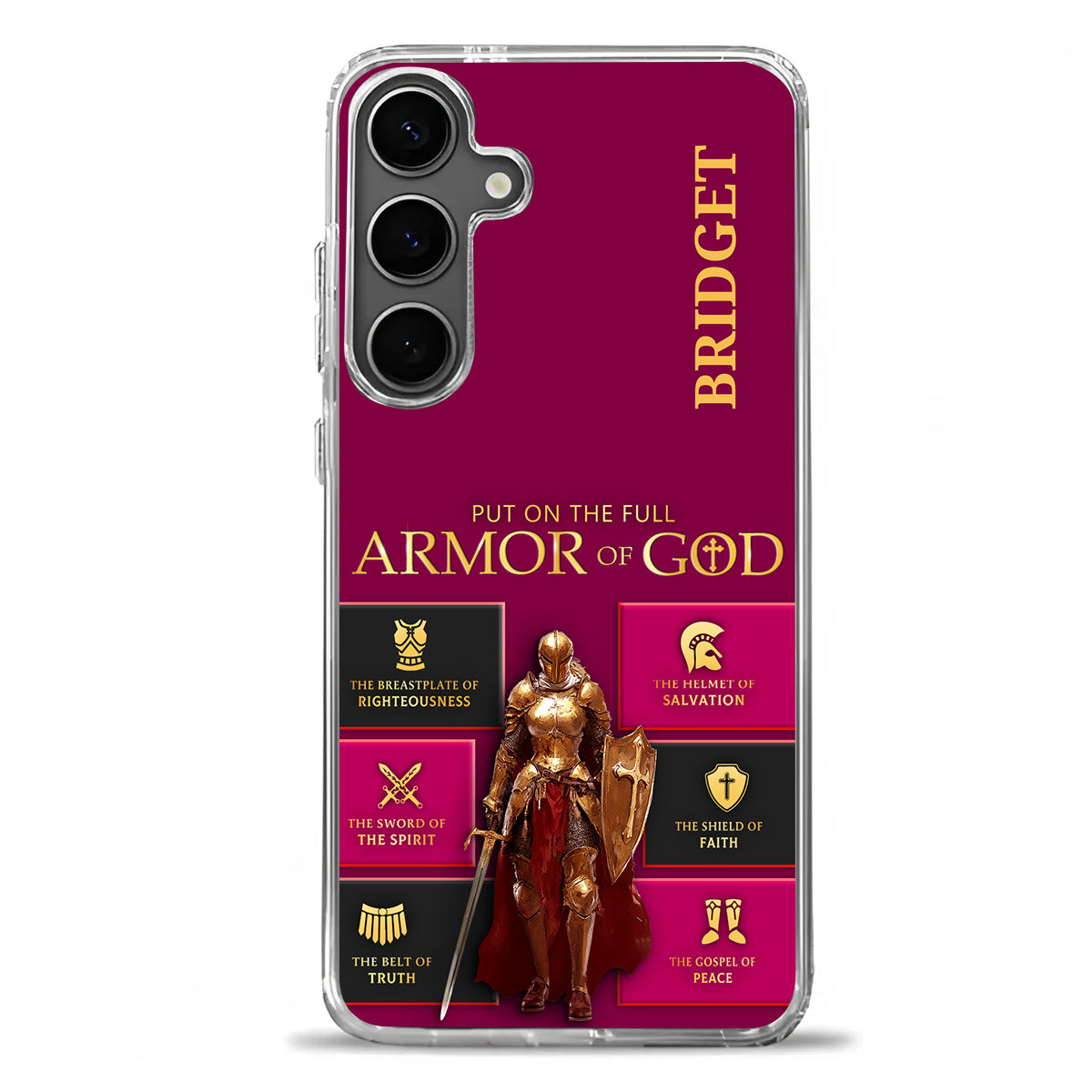 Put On The Full Armor Of God  | Personalized Clear Silicone Phone Case