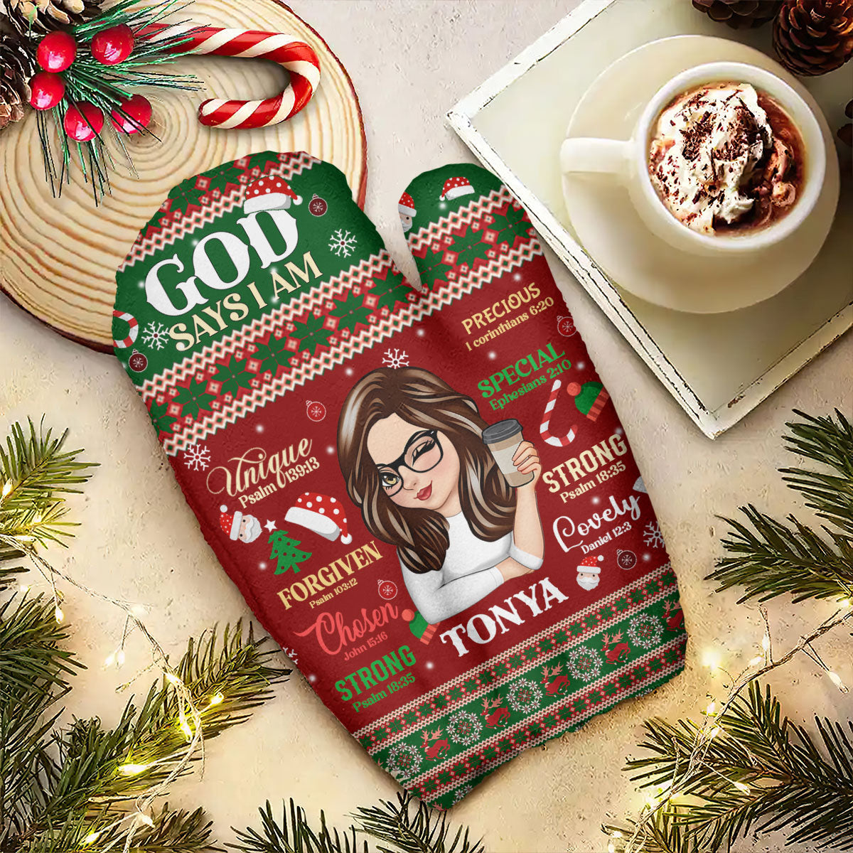 God Says I Am | Personalized Warm Mittens JSWMPM2201D
