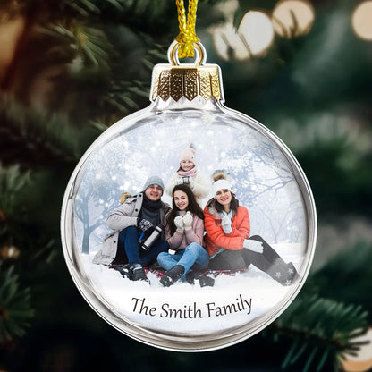 Family Christmas Ball Upload Photo | Personalized 1-Side Acrylic Ornament JSACOPL2293M