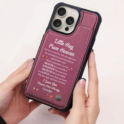 Little Hug From Heaven | Personalized Leather Flip Wallet Phone Case