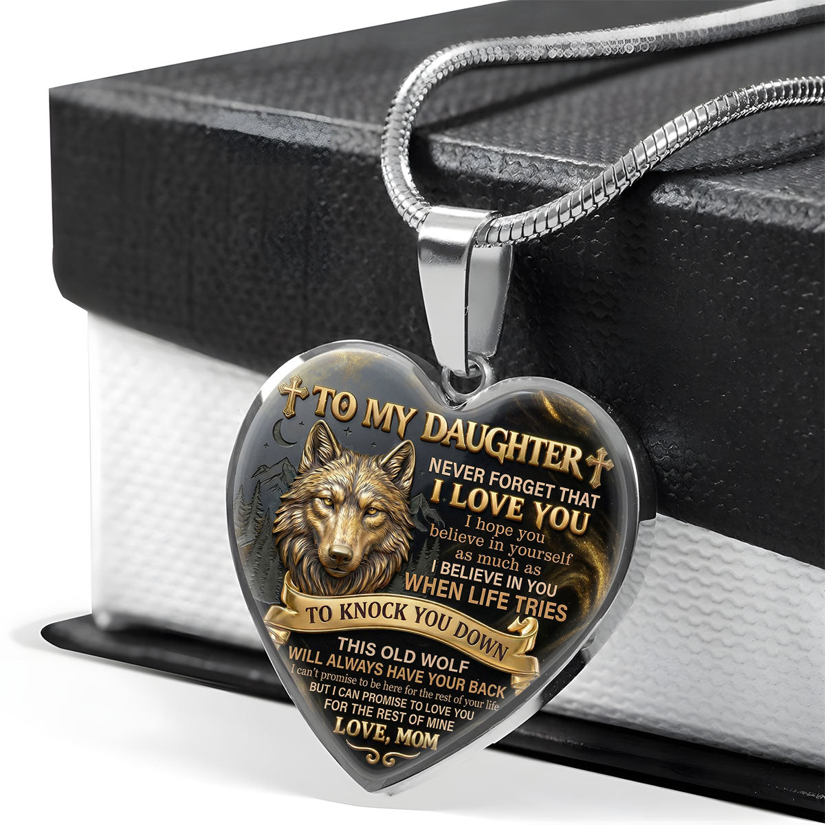 Never Forget That I Love You Gift For Daughter, Granddaughter | Personalized Heart Necklace