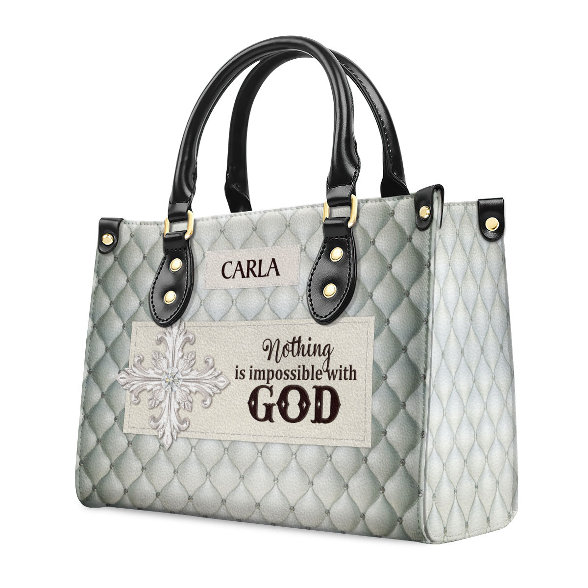 Nothing Is Impossible With God | Personalized Leather Handbag HH363