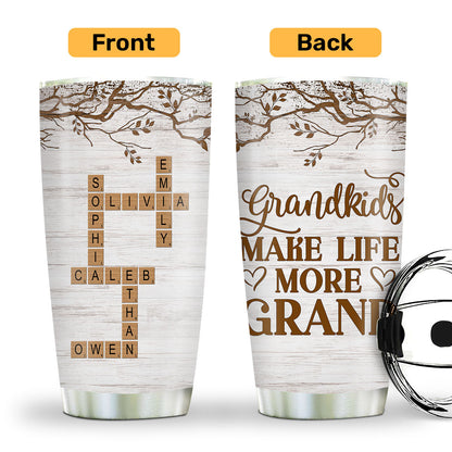 Grandchildren Make Life More Grand | Personalized Stainless Steel Tumbler