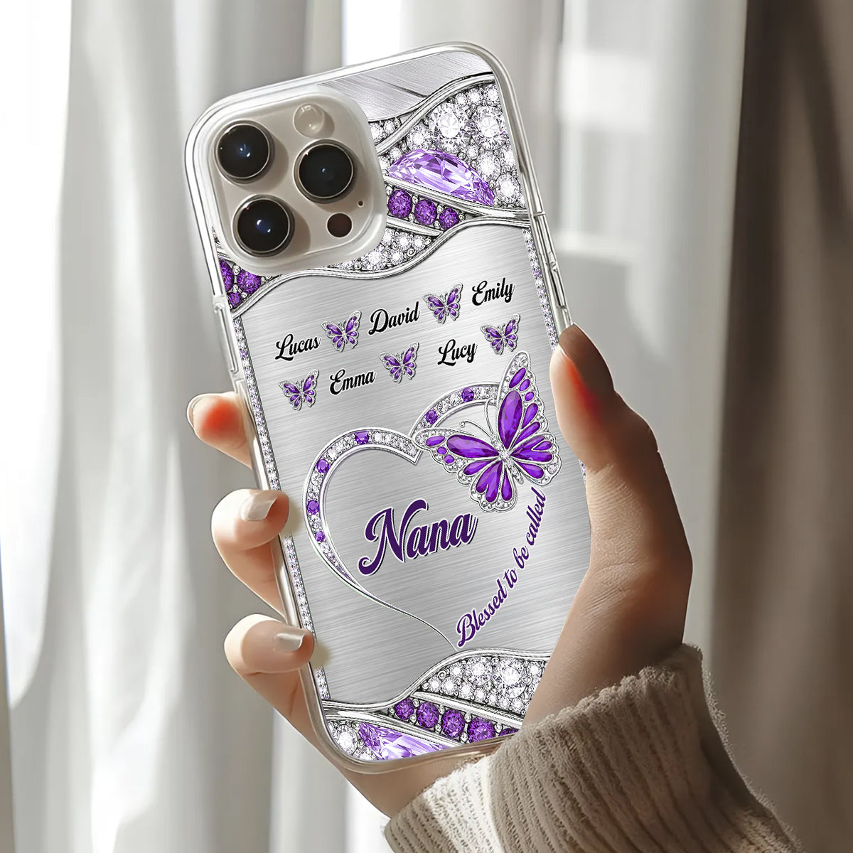 Butterflies Of Nana’s Love | Personalized Clear Silicone Phone Case