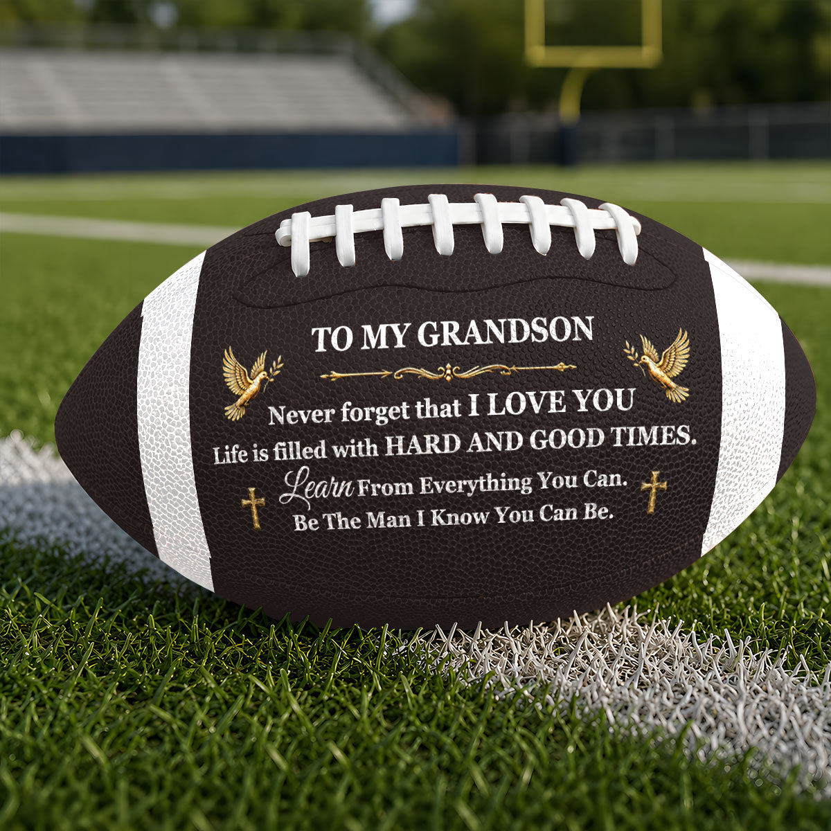 To My Grandson Never Forget I Love You | Personalized Football
