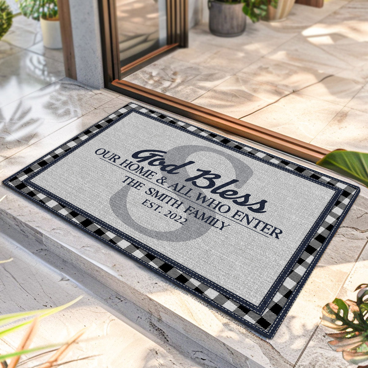 God Bless This Home | Personalized Doormat JSDMHLPA1731L