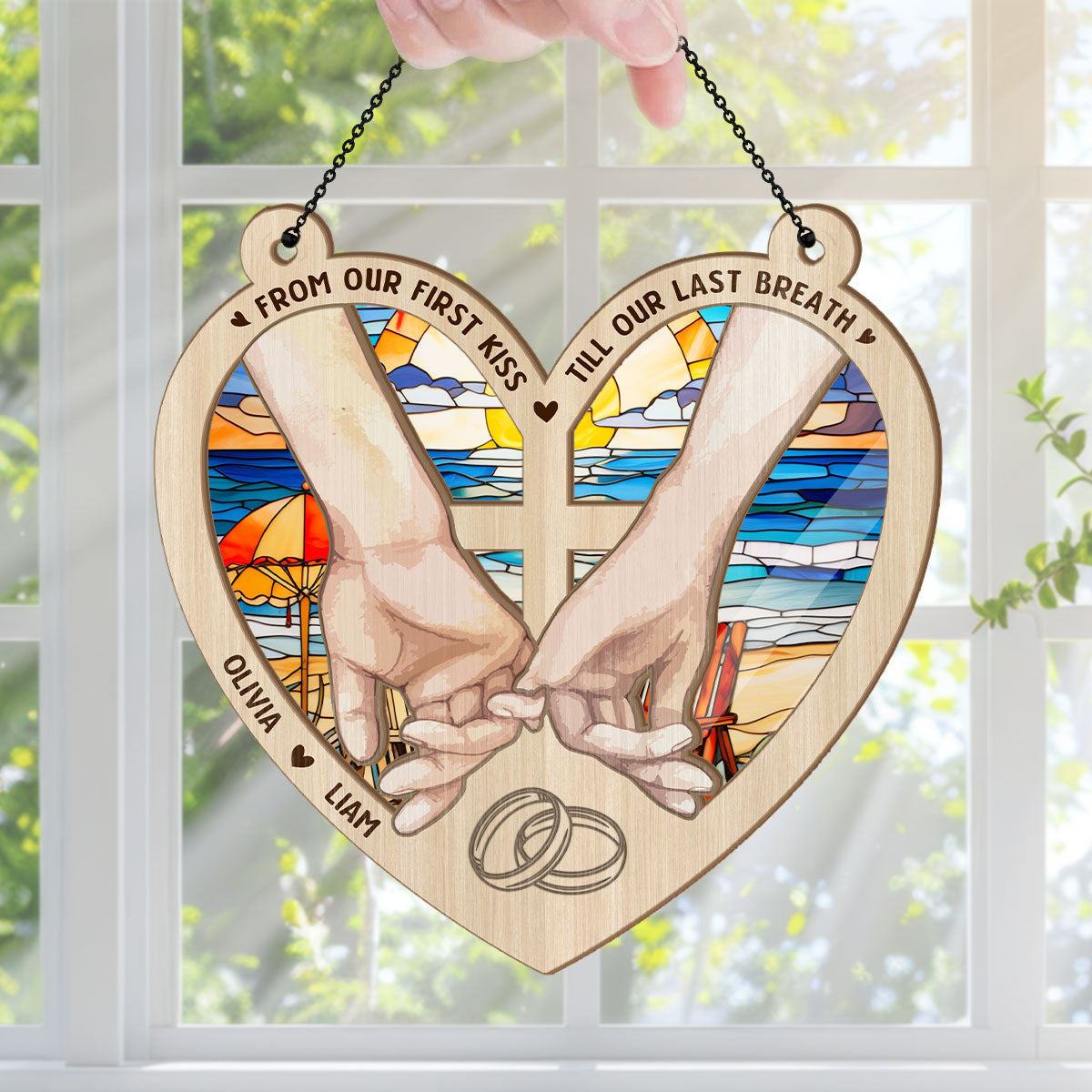 From Our First Kiss | Personalized Window Hanging Suncatcher JSWHSCHLPA1504D