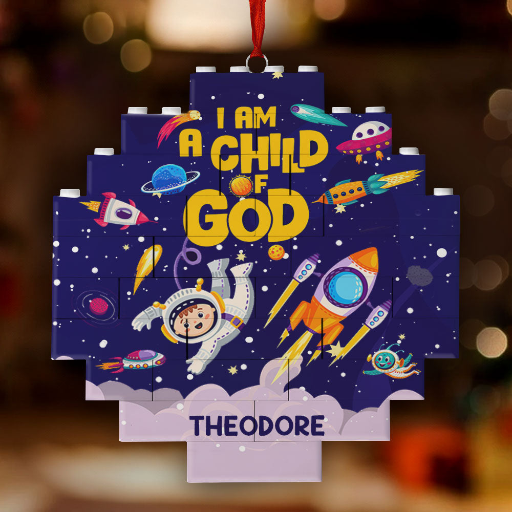 I Am A Child Of God | Personalized Circle Buildable Ornament-1 Side Print JSCBOPN2809D