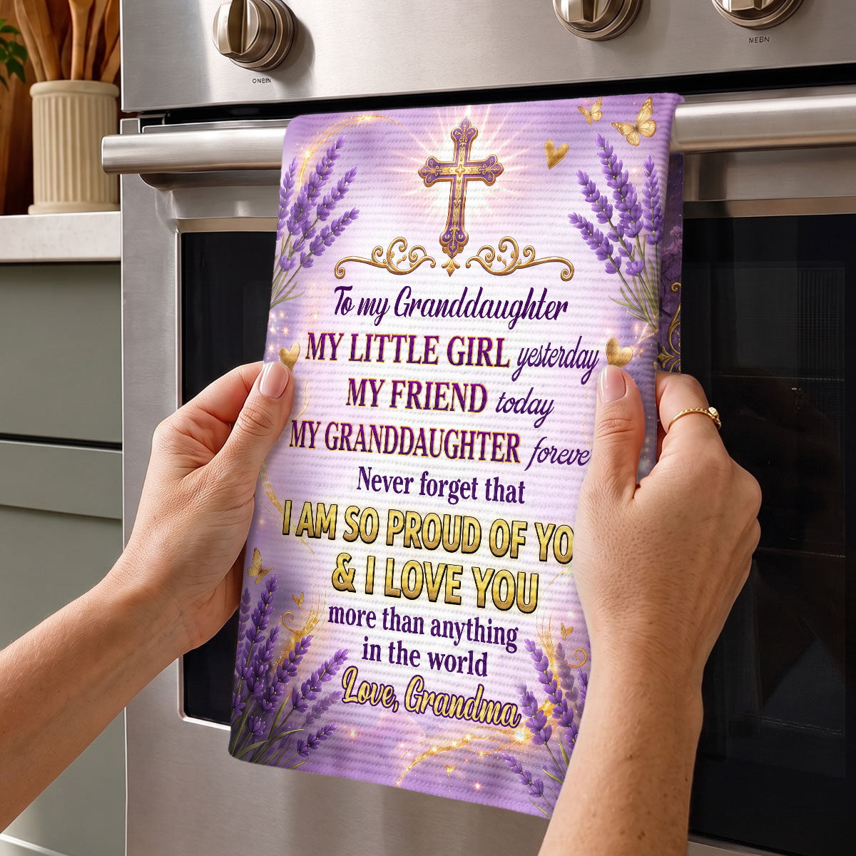 My Granddaugher, Daughter Forever | Personalized Kitchen Towel