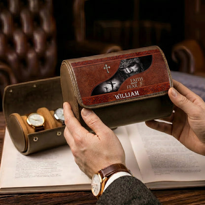 Faith Over Fear | Personalized Leather Watch Case