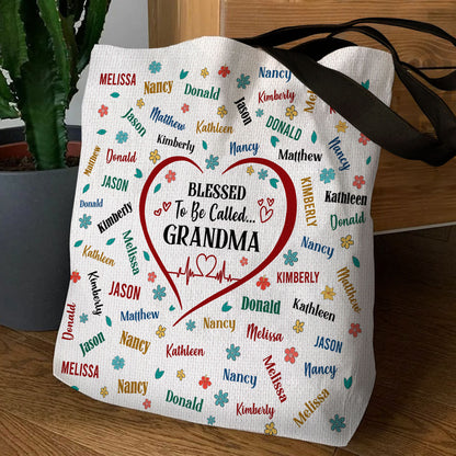 Blessed To Be Called Grandma | Personalized Tote Bag