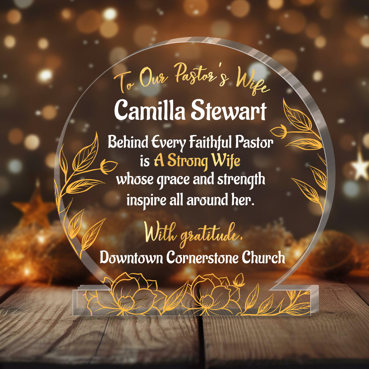 Behind Every Faithful Pastor | Personalized Custom Shaped Squared Acrylic Plaque